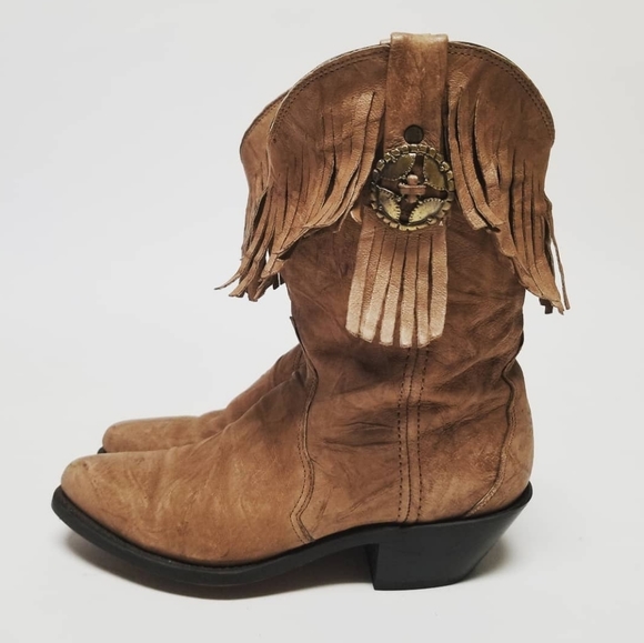 DURANGO Fringe Tan Cowboy Boots